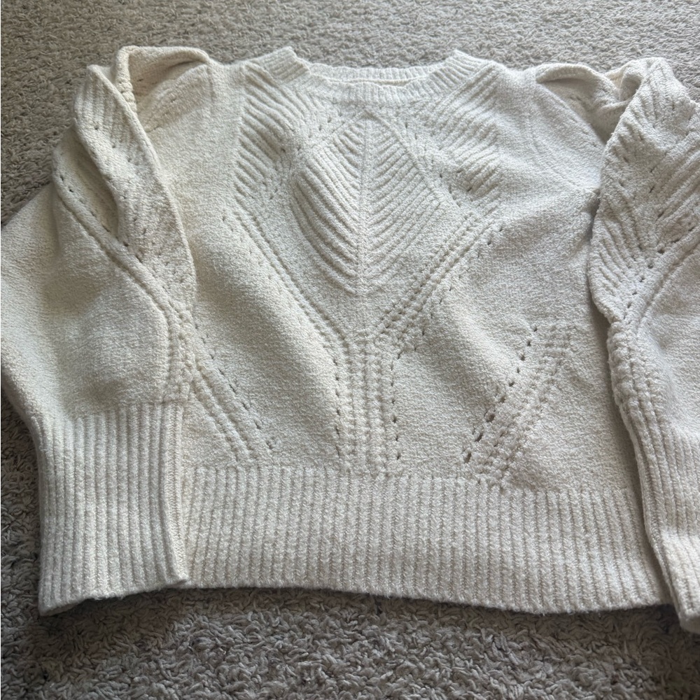 Anthropologie Textured Cream Sweater